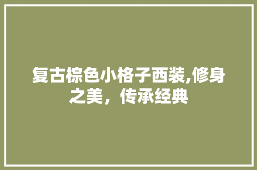 复古棕色小格子西装,修身之美，传承经典