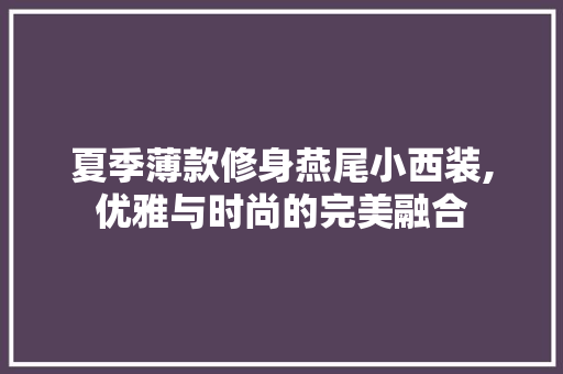 夏季薄款修身燕尾小西装,优雅与时尚的完美融合