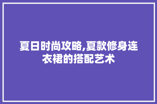 夏日时尚攻略,夏款修身连衣裙的搭配艺术