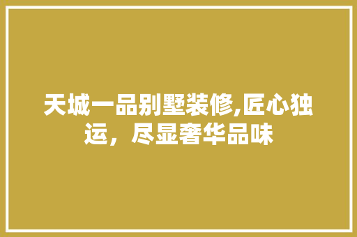 天城一品别墅装修,匠心独运，尽显奢华品味 天城一品别墅装修,匠心独运，尽显奢华品味 墙体维修