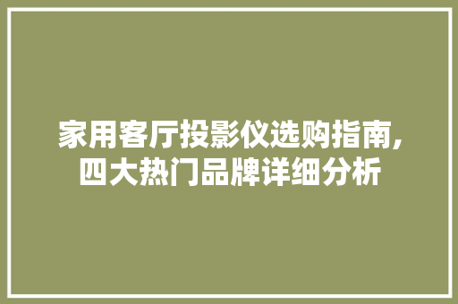 家用客厅投影仪选购指南,四大热门品牌详细分析 家用客厅投影仪选购指南,四大热门品牌详细分析 厨房维修