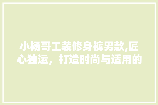 小杨哥工装修身裤男款,匠心独运，打造时尚与适用的完美结合 小杨哥工装修身裤男款,匠心独运，打造时尚与适用的完美结合 墙体维修