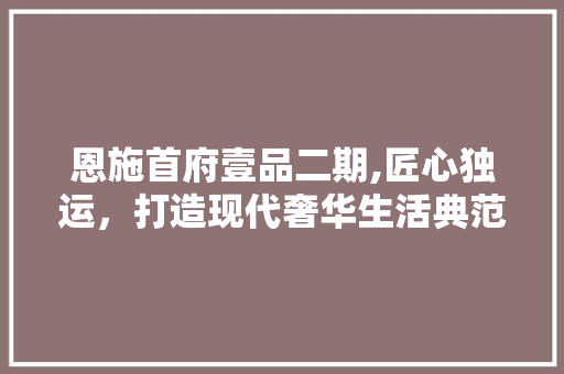 恩施首府壹品二期,匠心独运，打造现代奢华生活典范 恩施首府壹品二期,匠心独运，打造现代奢华生活典范 居家维修
