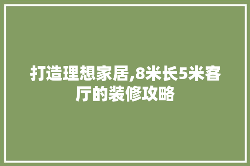 打造理想家居,8米长5米客厅的装修攻略 打造理想家居,8米长5米客厅的装修攻略 厨房维修