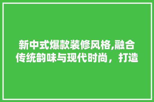 新中式爆款装修风格,融合传统韵味与现代时尚，打造独特家居空间 新中式爆款装修风格,融合传统韵味与现代时尚，打造独特家居空间 厨房维修