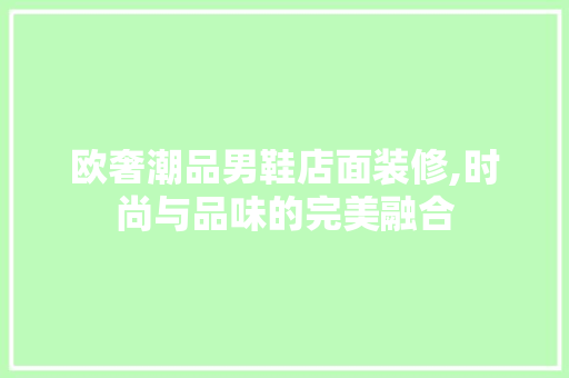 欧奢潮品男鞋店面装修,时尚与品味的完美融合 欧奢潮品男鞋店面装修,时尚与品味的完美融合 墙体维修