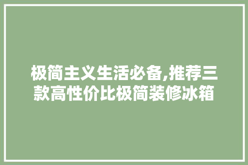 极简主义生活必备,推荐三款高性价比极简装修冰箱 极简主义生活必备,推荐三款高性价比极简装修冰箱 居家维修
