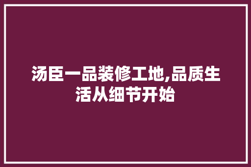 汤臣一品装修工地,品质生活从细节开始 汤臣一品装修工地,品质生活从细节开始 户内维修