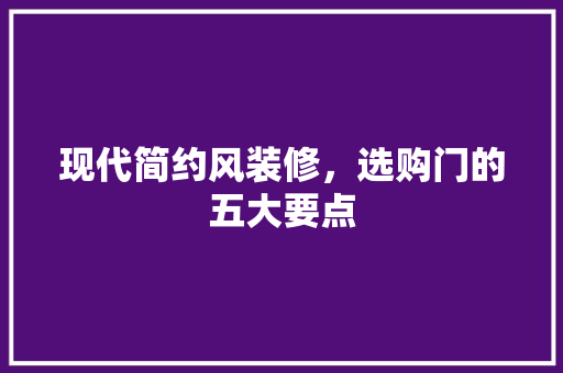 现代简约风装修，选购门的五大要点 现代简约风装修，选购门的五大要点 户内维修