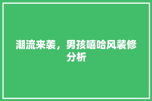 潮流来袭，男孩嘻哈风装修分析 潮流来袭，男孩嘻哈风装修分析 户内维修