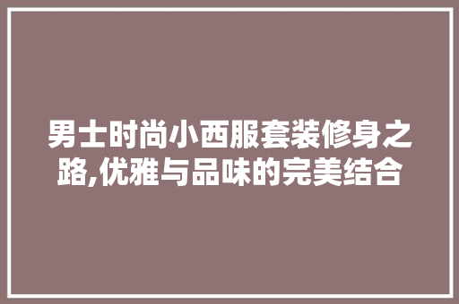 男士时尚小西服套装修身之路,优雅与品味的完美结合 男士时尚小西服套装修身之路,优雅与品味的完美结合 家电维修