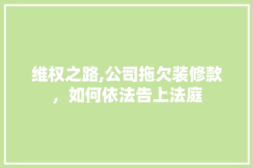 维权之路,公司拖欠装修款，如何依法告上法庭 维权之路,公司拖欠装修款，如何依法告上法庭 户内维修