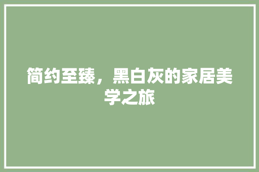 简约至臻，黑白灰的家居美学之旅 简约至臻，黑白灰的家居美学之旅 墙体维修