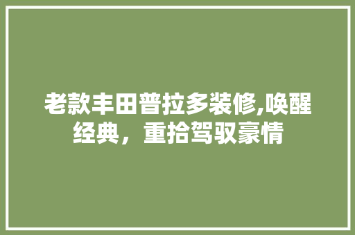 老款丰田普拉多装修,唤醒经典，重拾驾驭豪情 老款丰田普拉多装修,唤醒经典，重拾驾驭豪情 居家维修
