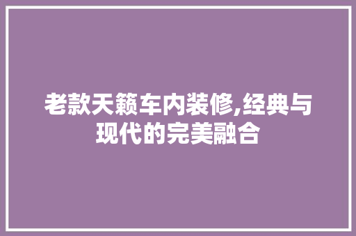 老款天籁车内装修,经典与现代的完美融合 老款天籁车内装修,经典与现代的完美融合 居家维修