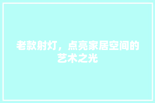 老款射灯，点亮家居空间的艺术之光 老款射灯，点亮家居空间的艺术之光 家电维修