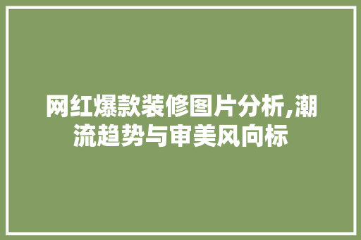 网红爆款装修图片分析,潮流趋势与审美风向标 网红爆款装修图片分析,潮流趋势与审美风向标 厨房维修
