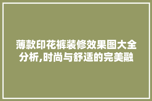 薄款印花裤装修效果图大全分析,时尚与舒适的完美融合 薄款印花裤装修效果图大全分析,时尚与舒适的完美融合 家电维修