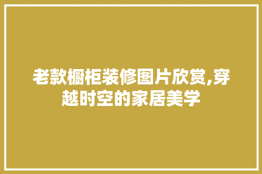 老款橱柜装修图片欣赏,穿越时空的家居美学 老款橱柜装修图片欣赏,穿越时空的家居美学 居家维修