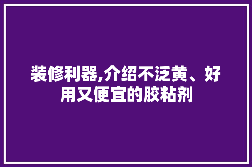 装修利器,介绍不泛黄、好用又便宜的胶粘剂 装修利器,介绍不泛黄、好用又便宜的胶粘剂 家电维修