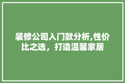装修公司入门款分析,性价比之选，打造温馨家居 装修公司入门款分析,性价比之选，打造温馨家居 墙体维修