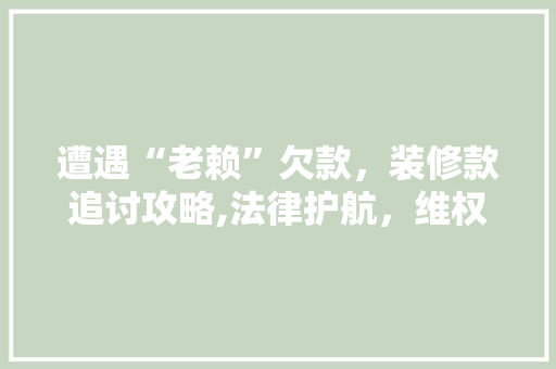 遭遇“老赖”欠款，装修款追讨攻略,法律护航，维权有道 遭遇“老赖”欠款，装修款追讨攻略,法律护航，维权有道 居家维修