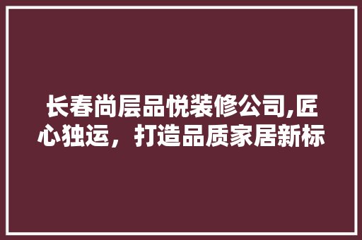 长春尚层品悦装修公司,匠心独运，打造品质家居新标杆 长春尚层品悦装修公司,匠心独运，打造品质家居新标杆 厨房维修