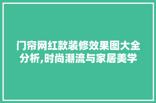 门帘网红款装修效果图大全分析,时尚潮流与家居美学的完美融合 门帘网红款装修效果图大全分析,时尚潮流与家居美学的完美融合 户内维修