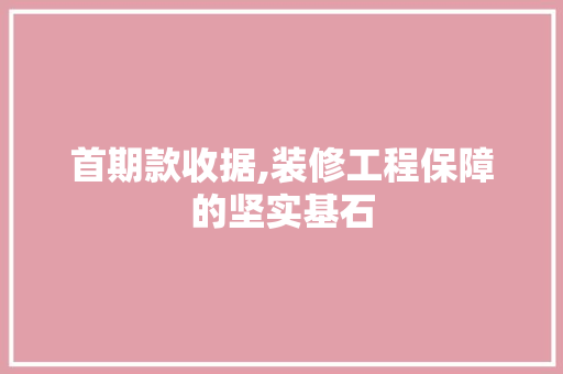 首期款收据,装修工程保障的坚实基石 首期款收据,装修工程保障的坚实基石 墙体维修