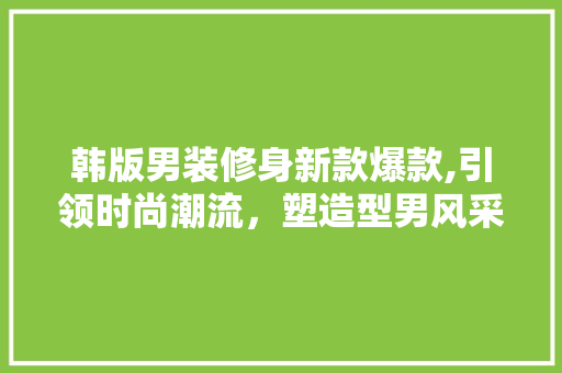 韩版男装修身新款爆款,引领时尚潮流，塑造型男风采 韩版男装修身新款爆款,引领时尚潮流，塑造型男风采 户内维修