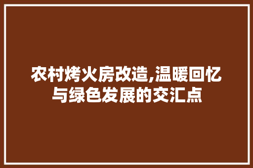 农村烤火房改造,温暖回忆与绿色发展的交汇点