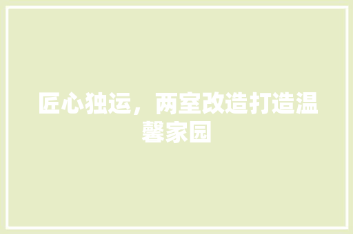 匠心独运，两室改造打造温馨家园